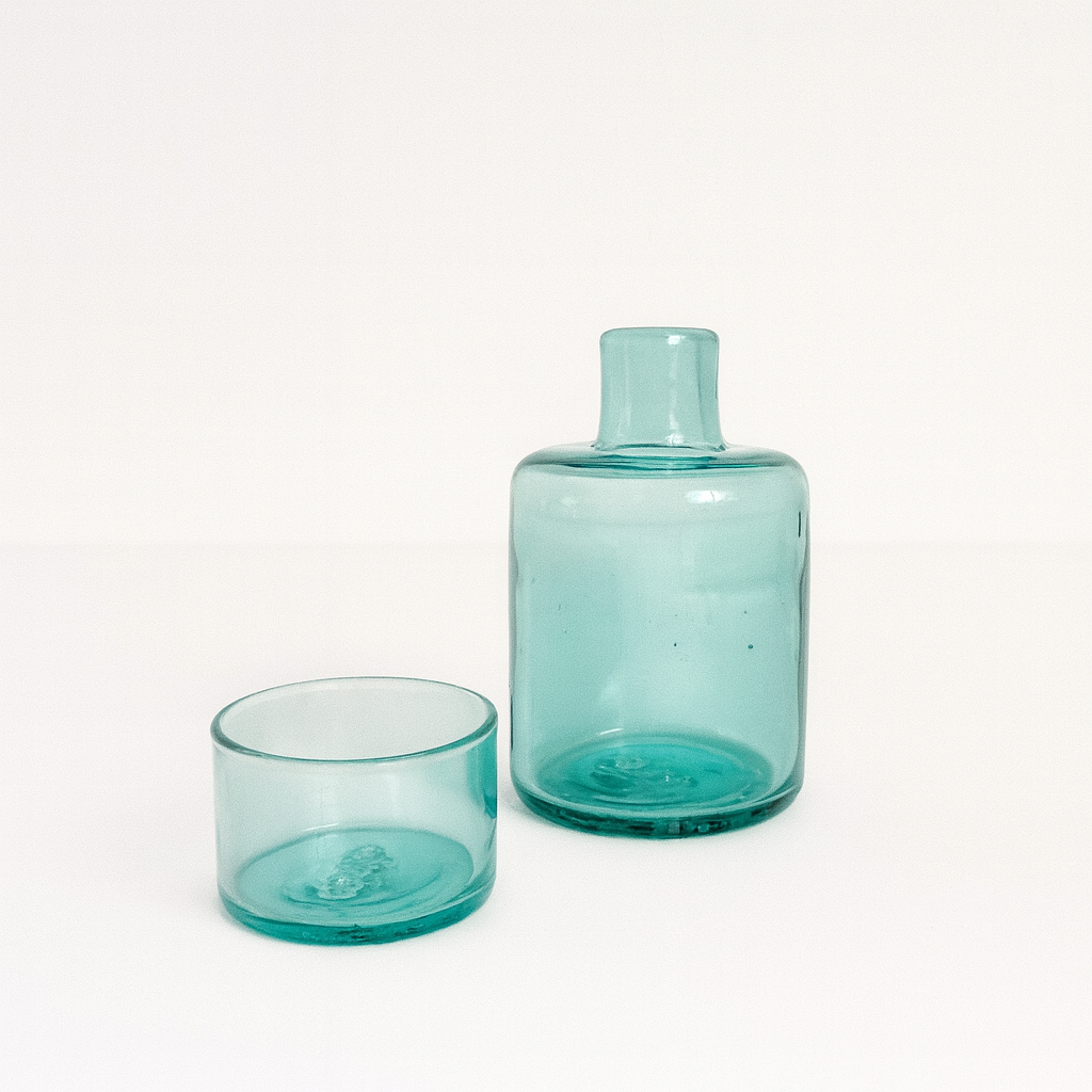 Set Jarra Mini + vaso Río en Vidrio