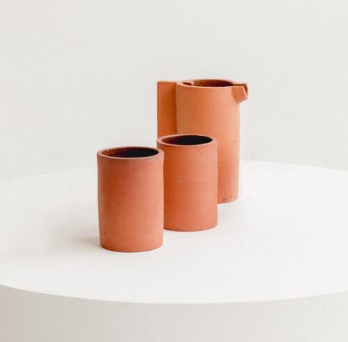 Set Jarra de + 2 vasos en barro